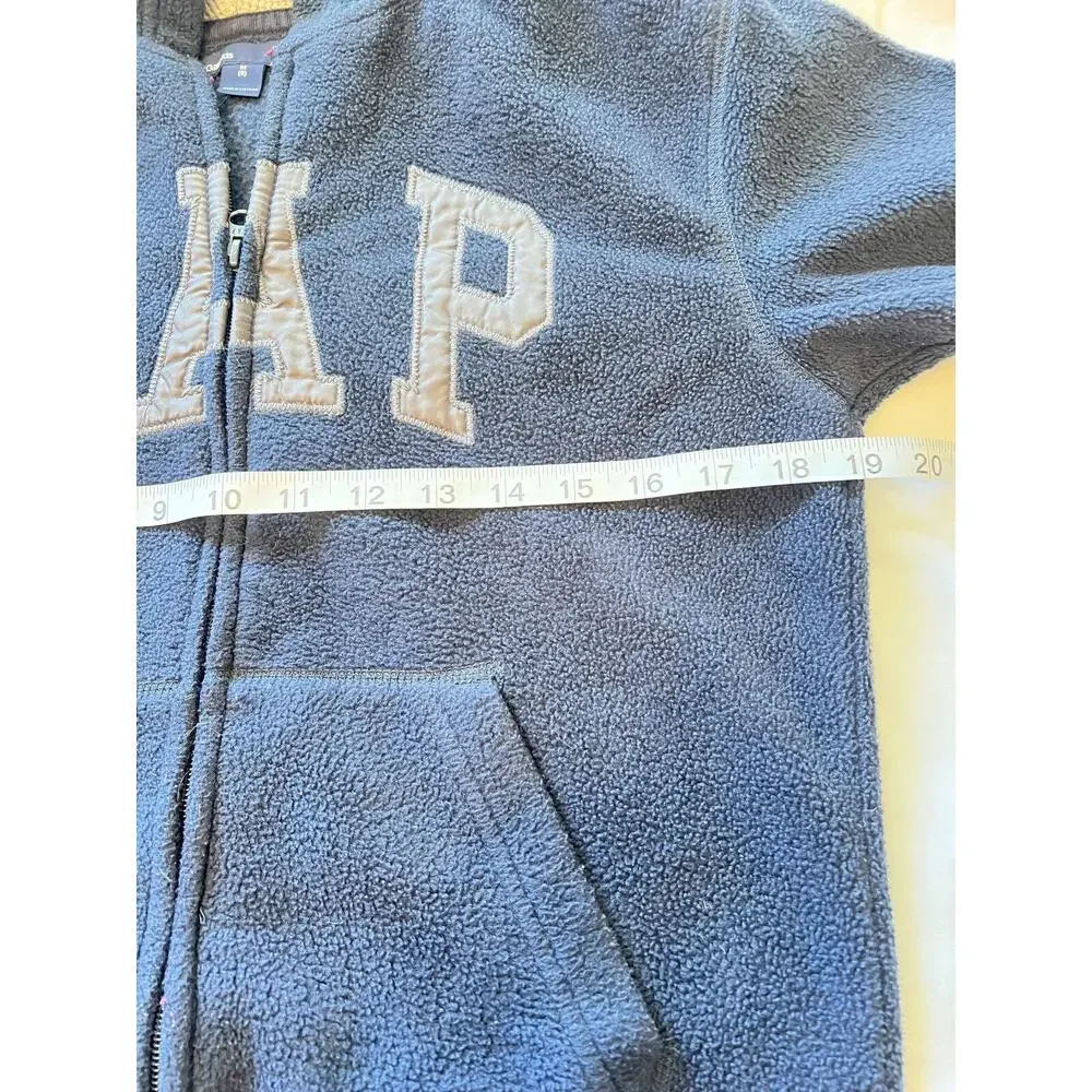 Gap Boy's Logo Fleece Full Zip Hoodie Navy Blue Size M (8)